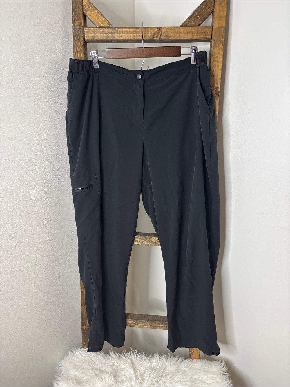 Zenergy Chico's Black Relaxed Track Jogger Pants Size XL